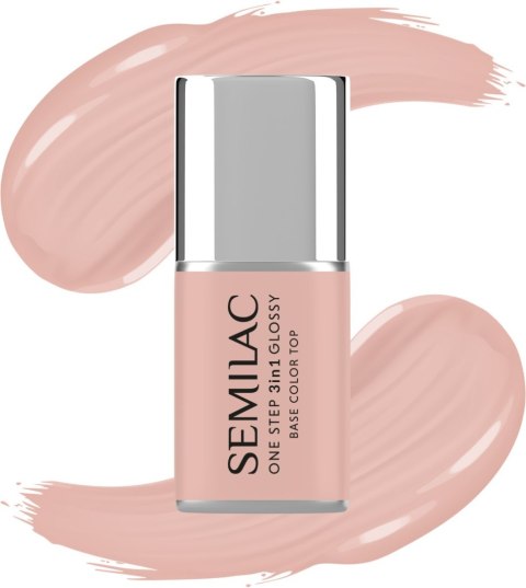 Semilac One Step Glossy 3in1 lakier hybrydowy do paznokci S450 Light Peach 7 ml