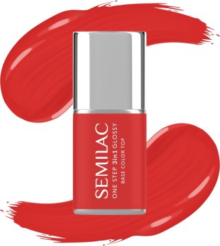 Semilac One Step Glossy 3in1 lakier hybrydowy do paznokci S530 Scarlet 7 ml