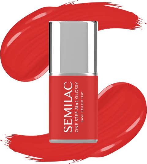 Semilac One Step Glossy 3in1 lakier hybrydowy do paznokci S530 Scarlet 7 ml