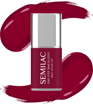 Semilac One Step Glossy 3in1 lakier hybrydowy do paznokci S570 Dark Raspberry 7 ml