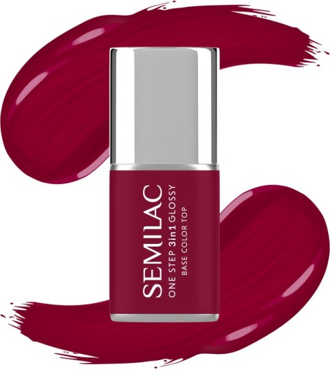 Semilac One Step Glossy 3in1 lakier hybrydowy do paznokci S570 Dark Raspberry 7 ml