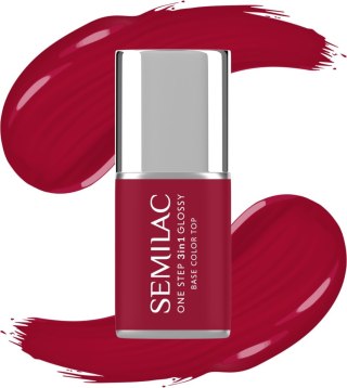 Semilac One Step Glossy 3in1 lakier hybrydowy do paznokci S575 Dark Red 7 ml