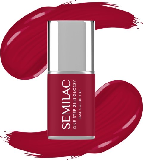 Semilac One Step Glossy 3in1 lakier hybrydowy do paznokci S575 Dark Red 7 ml
