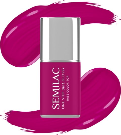 Semilac One Step Glossy 3in1 lakier hybrydowy do paznokci S595 Bright Purple 7 ml