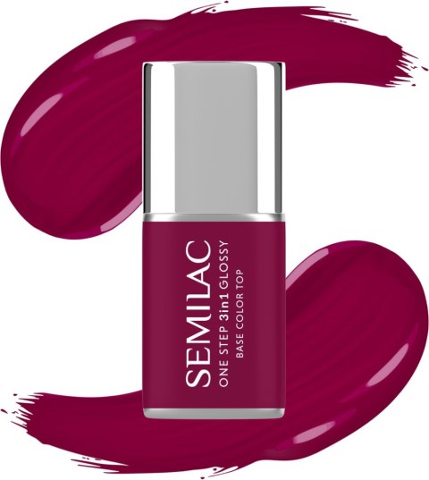 Semilac One Step Glossy 3in1 lakier hybrydowy do paznokci S775 Plum Wine 7 ml