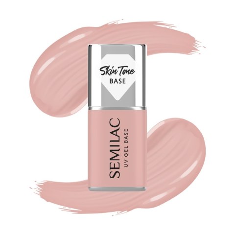 Semilac Skin Tone baza coverowa do lakierów hybrydowych półtransparentna Pale Beige 7 ml