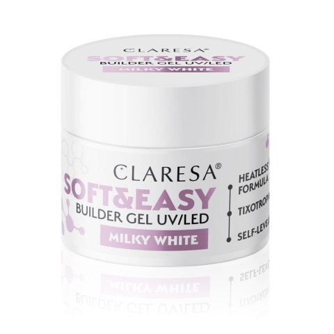 Claresa Soft&Easy żel budujący do paznokci Milky White 12 g