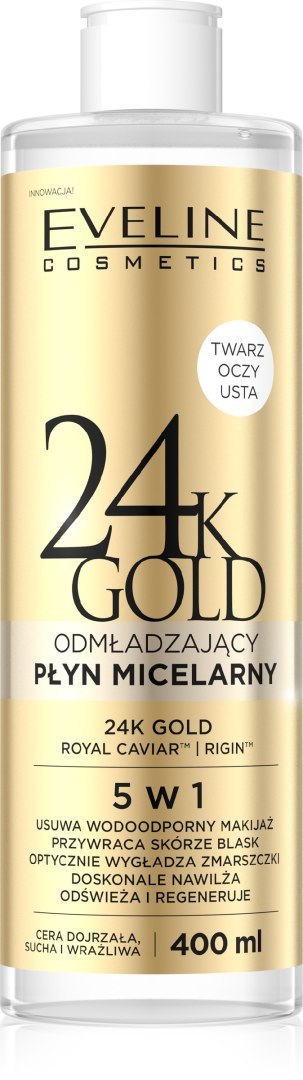 Eveline 24K Gold odmładzający płyn micelarny 5w1 400 ml