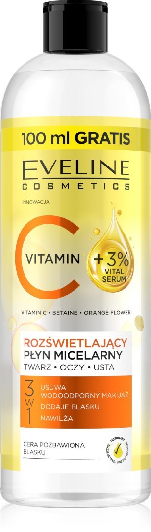 Eveline Vitamin c Rozświetlający płyn micelarny 3w1 500 ml