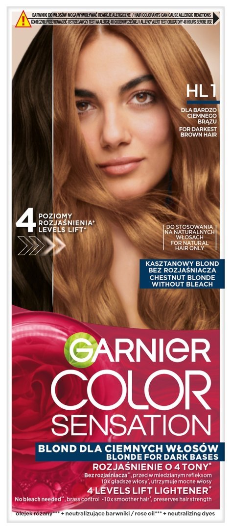 Garnier Color Sensation krem koloryzujący nr HL1 Kasztanowy Blond - dla bardzo ciemnego brązu 1 op.