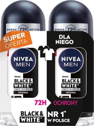 Nivea Deo Roll-on_duo B&w Inv.origin2x50ml Antyperspirant dla Mężczyzn