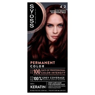 Syoss Permanent Color farba do włosów 4_2 Mahoniowy Brąz