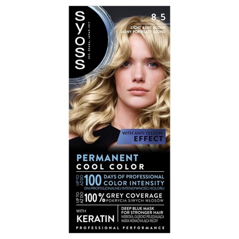 Syoss Permanent Cool Color farba do włosów 8_5 Jasny Popielaty Blond