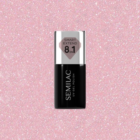 Semilac Smart Extend lakier hybrydowy Glitter Dirty Nude Rose nr. 805 7 ml