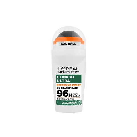 L'Oréal Paris Loreal Expert Dezodorant Roll-on Clinical Ultra 96h Antyperspirant dla Mężczyzn 50 ml