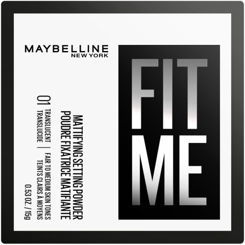 Maybelline Fit Me Puder Sypki Matujący - 01 Translucent 15 g