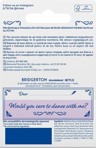 Nivea Bridgerton Edition Pielęgnująca Pomadka do Ust Blackberry Pie 4.8 g