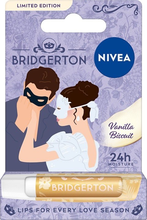 Nivea Bridgerton Edition Pielęgnująca Pomadka do Ust Vanilla Biscuit 4.8 g