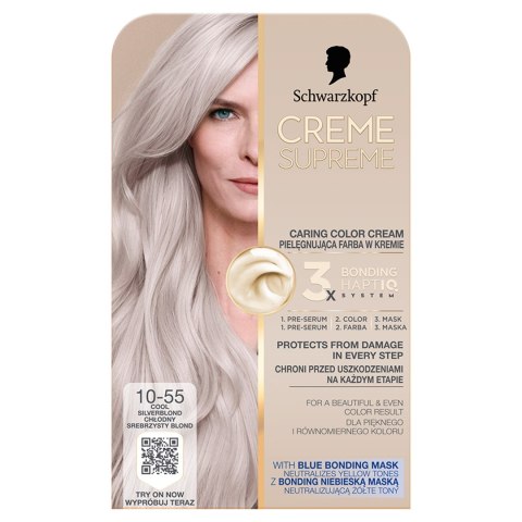 Schwarzkopf Creme Supreme farba do włosów odcień 10-55 Platinum Silver Blonde