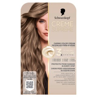 Schwarzkopf Creme Supreme farba do włosów odcień 7-16 Coll Ash Dark Blonde