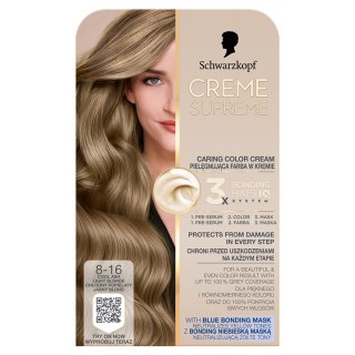 Schwarzkopf Creme Supreme farba do włosów odcień 8-16 Cool Ash Blonde
