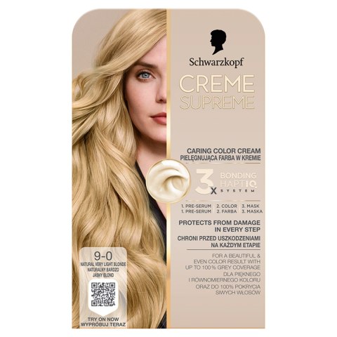 Schwarzkopf Creme Supreme farba do włosów odcień 9-0 Natural Light Blonde