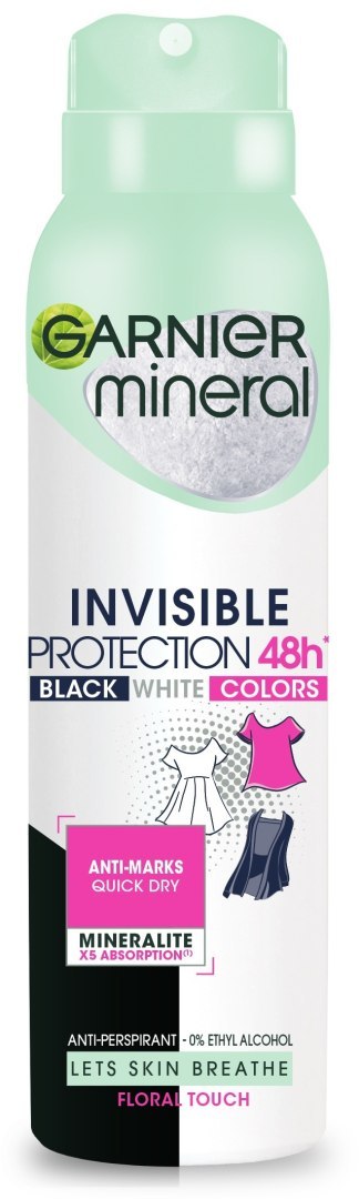 Garnier Mineral Invisible Protection Floral Touch 48H Antyperspirant w Sprayu (Invisible) 150 ml