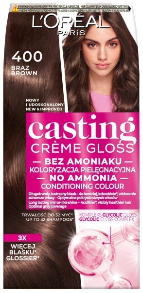 L'Oréal Paris Casting Creme Gloss krem koloryzujący nr 400 - Brąz