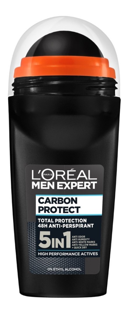 L'Oréal Paris Dezodorant Roll-on Carbon Protect 5W1 48h Antyperspirant dla Mężczyzn 50 ml