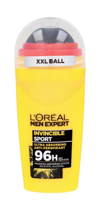 L'Oréal Paris Invincible Sport Antyperspirant w Kulce 96h Roll-on Kulka dla Mężczyzn 50 ml