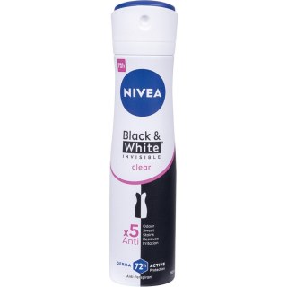NIVEA Antyperspirant w Sprayu dla Kobiet Black & White Invisible Clear 150 ml