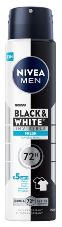 NIVEA MEN Black & White Invisible Fresh Antyperspirant w Sprayu 150 ml