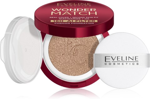 Eveline Wonder Match Kryjący Podkład Cushion z Niacynamidem i Kwasem Hialuronowym 01N Ivory 15 g