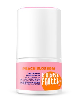 Farmona Tutti Frutti Peach Blossom Naturalny Dezodorant Kwasowy Bez Soli Aluminium + Kwasy Aha Antyperspirant Roll-on Kulka 50 m