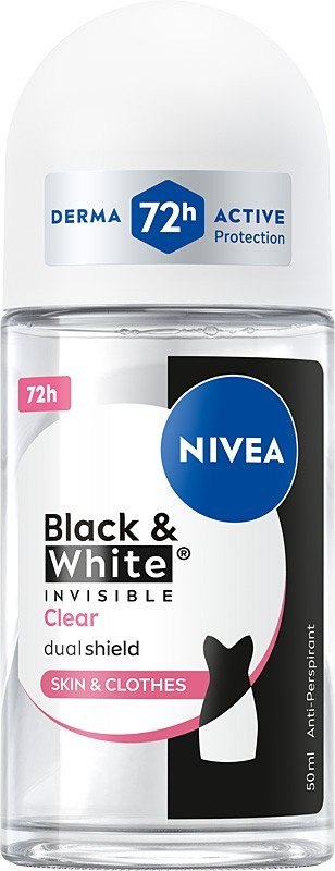 Nivea Black & Whitee Invisible Antyperspirant w Kulce Clear Roll-on Kulka dla Kobiet 50 ml