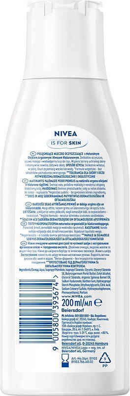 NIVEA Mleczko oczyszczające cera sucha i wrażliwa 200 ml