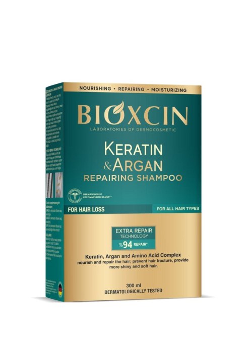 Bioxcin Keratin&Argan szampon do włosów regenerujący 300 ml