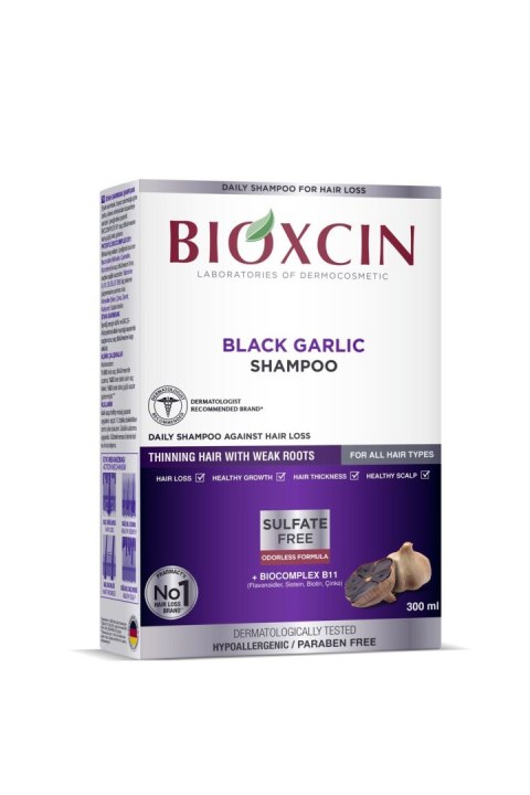 Bioxcin szampon do włosów z czarnym czosnkiem 300 ml