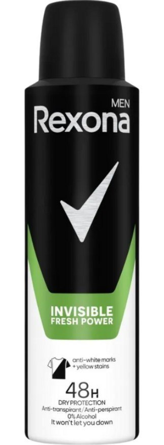 Rexona MEN Invisible Fresh Power Antyperspirant Męski w Sprayu 150 ml