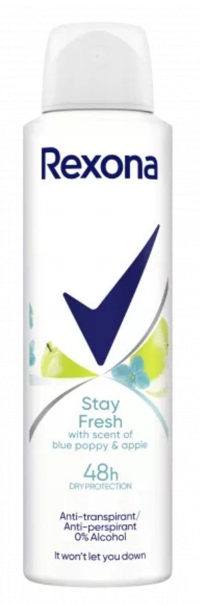 Rexona Stay Fresh Blue Poppy & Apple Antyperspirant Damski w Sprayu 150 ml