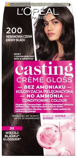 AG LOREAL LOR CASTING nr 200 Hebanowa Czerń&