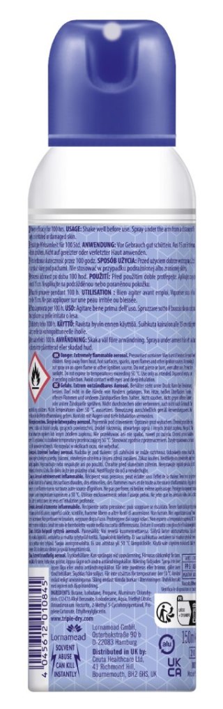 Triple Dry Deo Spray Classic 100H Antyperspirant w Sprayu 150 ml