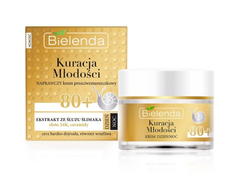 Bielenda Kuracja Młodości 80+ naprawczy krem przeciwzmarszczkowy na dzień i noc 50 ml