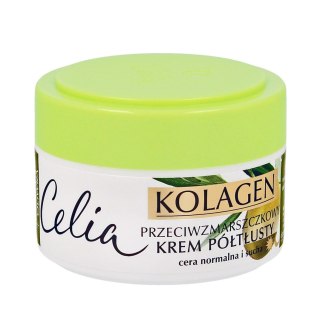 Celia Kolagen przeciwzmarszczkowy krem półtłusty do cery normalnej i suchej Oliwka 50 ml