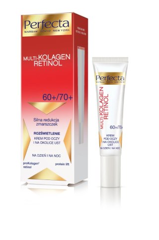 Perfecta Multi-Kolagen Retinol 60+/70+ krem pod oczy i na powieki rozświetlający i redukujący zmarszczki 15 ml