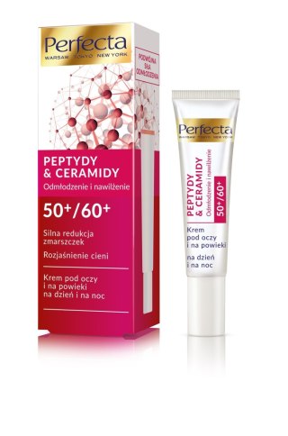 Perfecta Peptydy & Ceramidy 50+/60+ krem pod oczy Silna redukcja zmarszczek i rozjaśnienie 15 ml