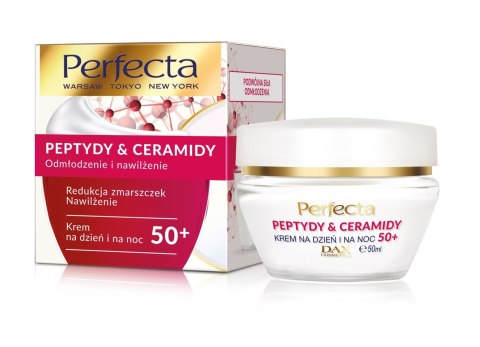 Perfecta Peptydy & Ceramidy 50+ krem na dzień i noc Redukcja zmarszczek i nawilżenie 50 ml