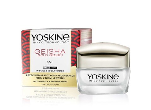 Yoskine Geisha Gold Secret 55+ liftingujący krem przeciwzmarszczkowy z kwasem hialuronowym 50 ml