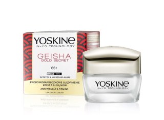 Yoskine Geisha Gold Secret 65+ ujędrniający krem przeciwzmarszczkowy z kolagenem na dzień i noc 50 ml