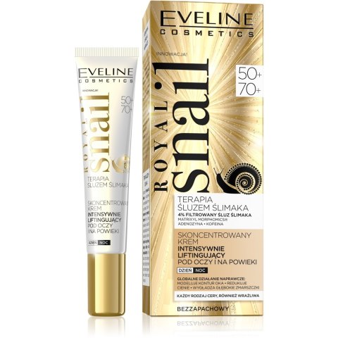 Eveline Royal Snail 50+/70+ skoncentrowany krem intensywnie liftingujący pod oczy i na powieki dzień/noc 20 ml